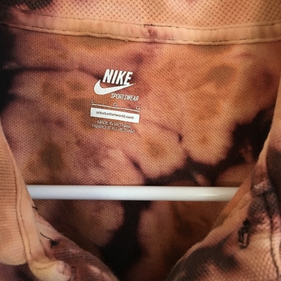 Nike Sportswear Bleached Upcycled Crop Top Polo L - Picture 3 of 5